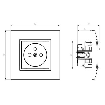 Ospel - Стенна безрамкова розетка 230V + 1xUSB-A + 1xUSB-C ARIA бяла