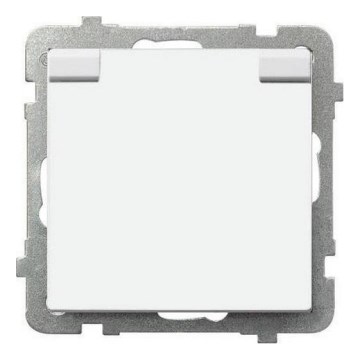 Ospel - Външна безрамкова домашна контактна розетка SHUKO 230V SONATA IP44 бяла