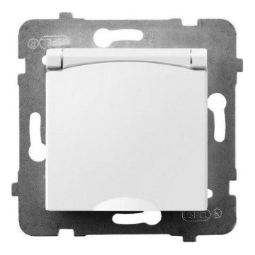 Ospel - Външна домашна розетка без рамка 230 V ARIA IP44 бяла