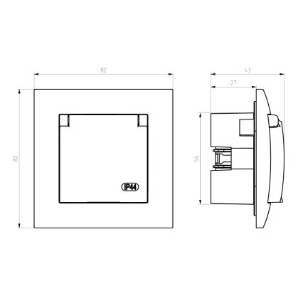 Ospel - Външна домашна розетка без рамка 230 V ARIA IP44 бяла
