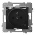 Ospel - Външна домашна розетка без рамка 230V ARIA IP44 черна