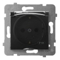 Ospel - Външна домашна розетка без рамка SHUKO 230V ARIA IP44 черна