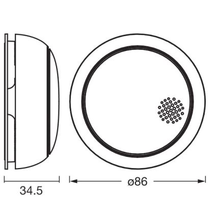 Osram - Димен детектор SMART+ 3V Wi-Fi 1400 mAh