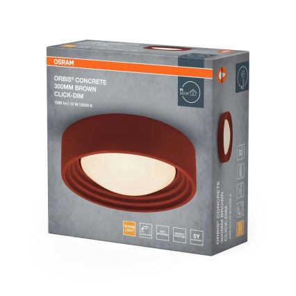 Osram - димируемо LED таванно осветително тяло ORBIS CONCRETE LED/13W/230V Ø 30 см, кафяв/бетон