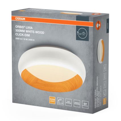 Osram - LED Димируемо таванно осветително тяло ORBIS LIVIA LED/16W/230V pr. 30 cm бял/кафяв