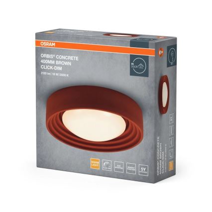 Osram - Димируемо LED таванно осветително тяло ORBIS CONCRETE LED/18W/230V Ø 40 cm кафяв/бетон