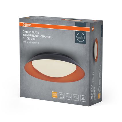 Osram - Димируемо LED таванно осветително тяло ORBIS PLATE LED/45W/230V Ø 48 см, оранжево/черно