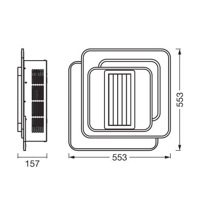 Osram - Димируемо LED таванно осветително тяло с вентилатор LED/55W/230V 3000-6500K бяло + дистанционно управление