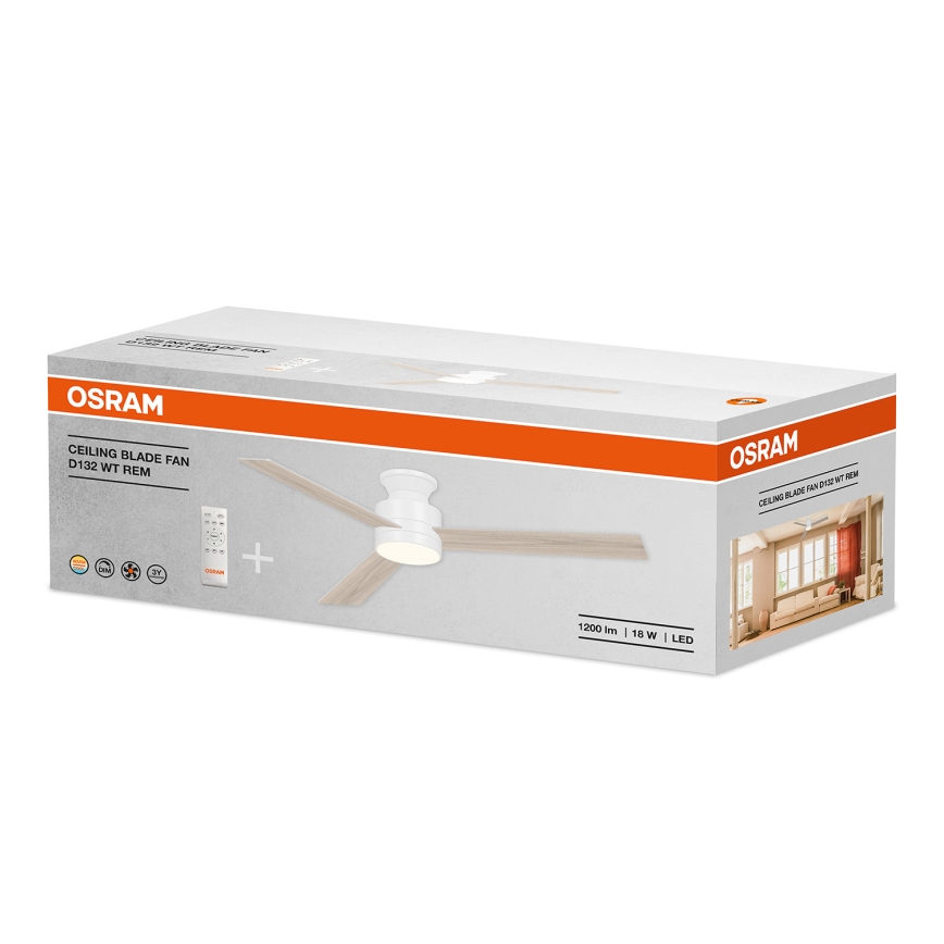 Osram - димируем таванен вентилатор BLADE LED/18W/230V 3000/4000/6000K + дистанционно управление