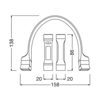 Osram - LED димируема презареждаема вратна лампа LEDINSPECT WEARABLE NECKLIGHT LED/1W/3,7V IP54 1000 mAh