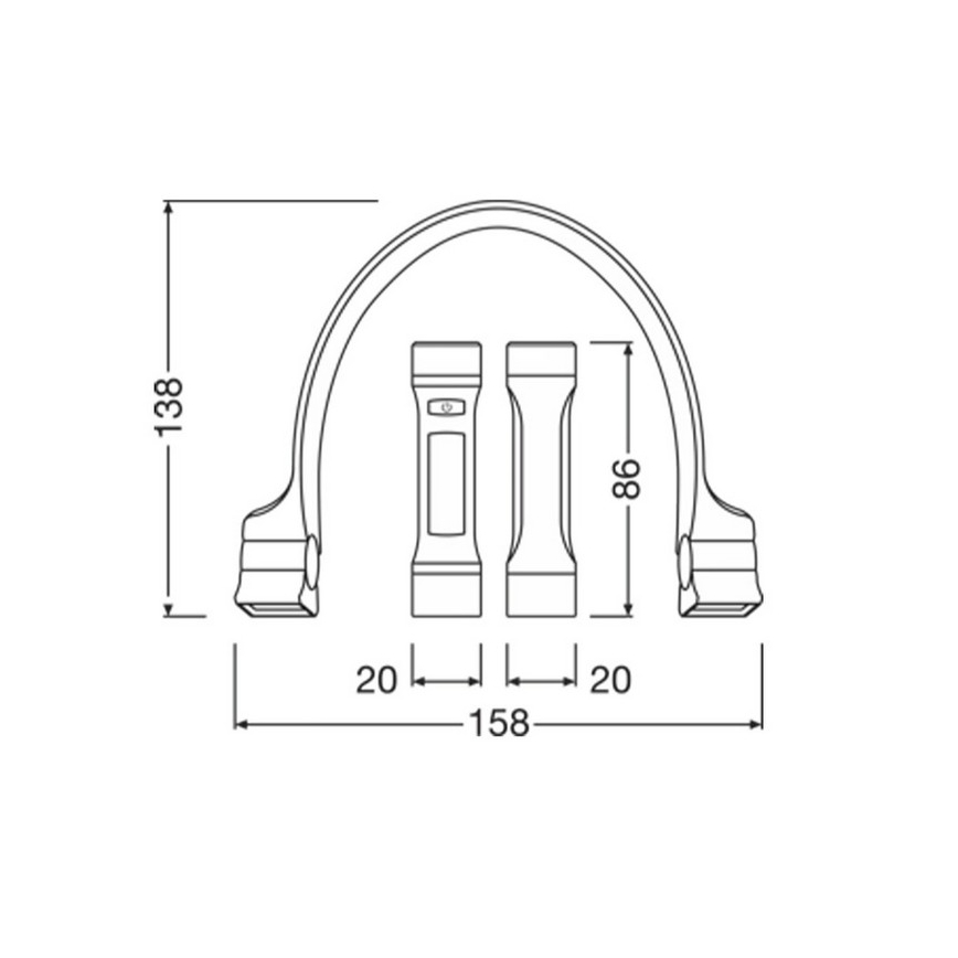 Osram - LED димируема презареждаема вратна лампа LEDINSPECT WEARABLE NECKLIGHT LED/1W/3,7V IP54 1000 mAh