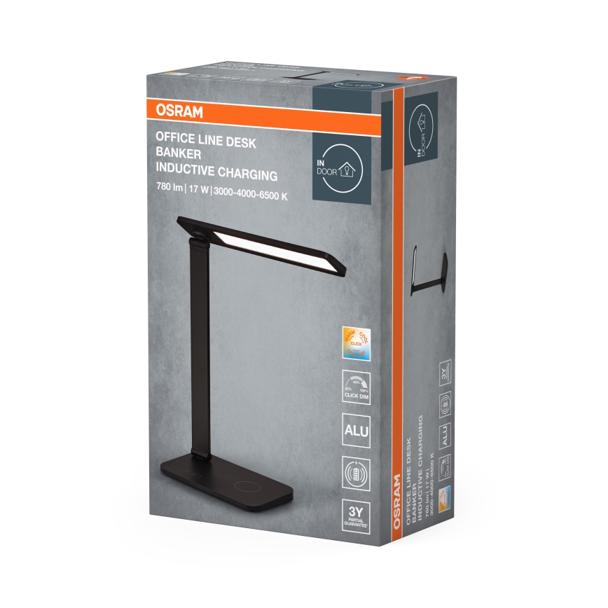 Osram - димируема LED настолна лампа OFFICE LINE LED/17W/230V 3000/4000/6500K черна
