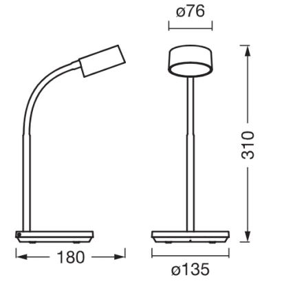 Osram - Димируема LED настолна лампа OFFICE LINE LED/4,8W/230V 3000/4000/6500K бяла
