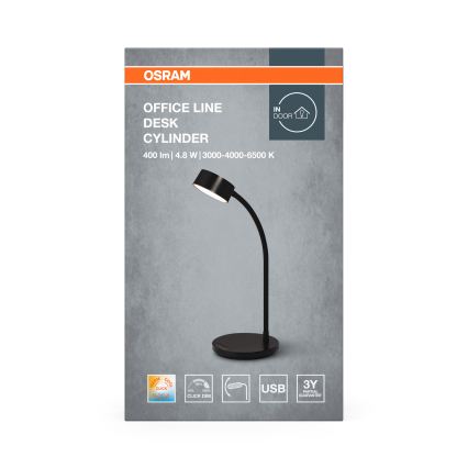 Osram - Димируема LED настолна лампа OFFICE LINE LED/4,8W/230V 3000/4000/6500K черна