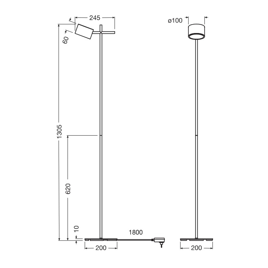Osram - LED димируема подова лампа с докосване DECOR KYOTO LED/12W/230V CRI 90 черна