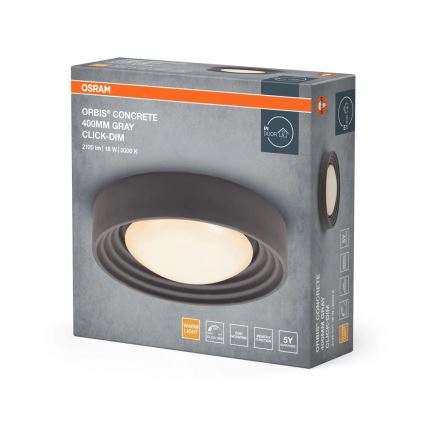 Osram - LED димируемо таванно осветително тяло ORBIS CONCRETE LED/18W/230V Ø 40 см сив/бетон