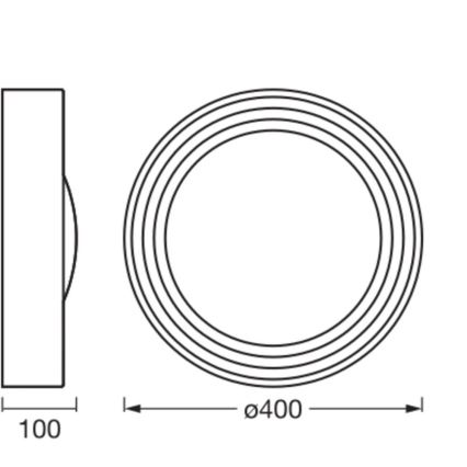 Osram - LED димируемо таванно осветително тяло ORBIS CONCRETE LED/18W/230V Ø 40 см сив/бетон