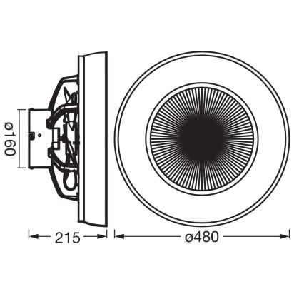 Osram - Димируем таванен вентилатор с LED осветление CEILING FAN LED/49W/230V 2700-6500K бял/златист + дистанционно управление