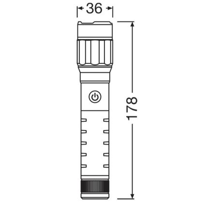 Osram - Акумулаторен фенер с регулиране на яркостта LEDINSPECT PRO TORCH 800 LED/8W/3,7V 2200 mAh IP44
