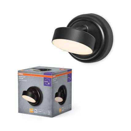 Osram - NIGHTLUX, димируема презареждаема стенна LED лампа с докосване, LED/1,8W/5V, черна