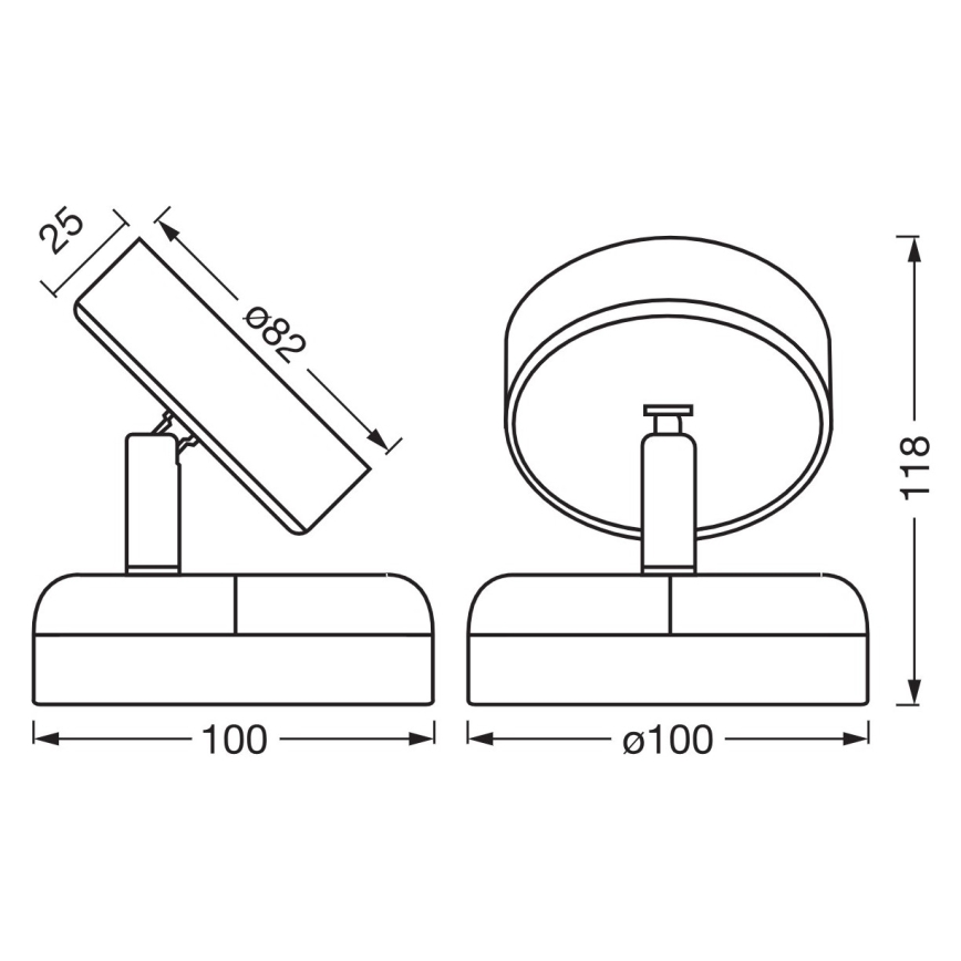 Osram - NIGHTLUX, димируема презареждаема стенна LED лампа с докосване, LED/1,8W/5V, черна
