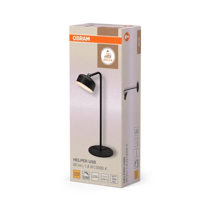 Osram - Димируема презареждаема настолна лампа 3 в 1 DECOR HELPER LED/1,8W/5V черна