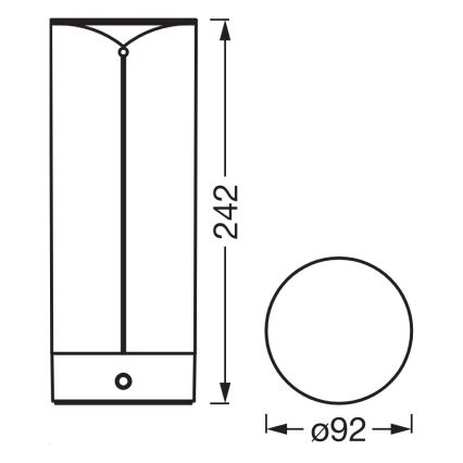 Osram - LED димируема сензорна външна настолна лампа ENDURA STYLE LED/1,5W/5V 2500 mAh USB IP54 антрацит