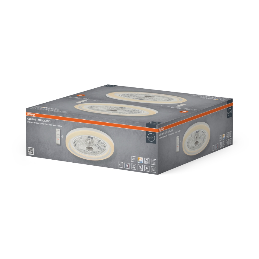Osram - LED димируема таванна лампа с вентилатор SOLANO LED/26W/230V 3000/4000/6500K + дистанционно управление