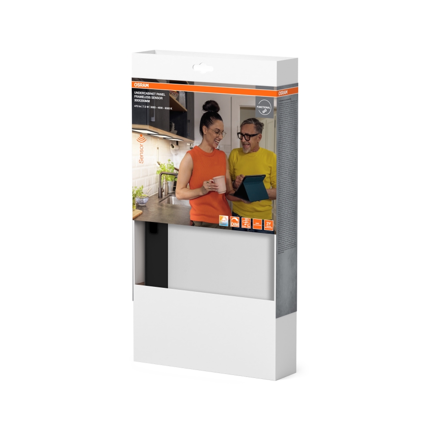 Osram - LED димируемо осветително тяло за монтаж под шкаф с датчик за движение UNDERCABINET LED/7,5W/230V 3000/4000/6500K 20x30 cm черно