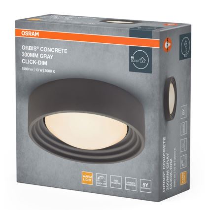 Osram - LED димируемо таванно осветително тяло ORBIS CONCRETE LED/13W/230V Ø 30 см сив/бетон
