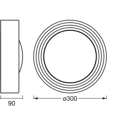 Osram - LED димируемо таванно осветително тяло ORBIS CONCRETE LED/13W/230V Ø 30 см сив/бетон
