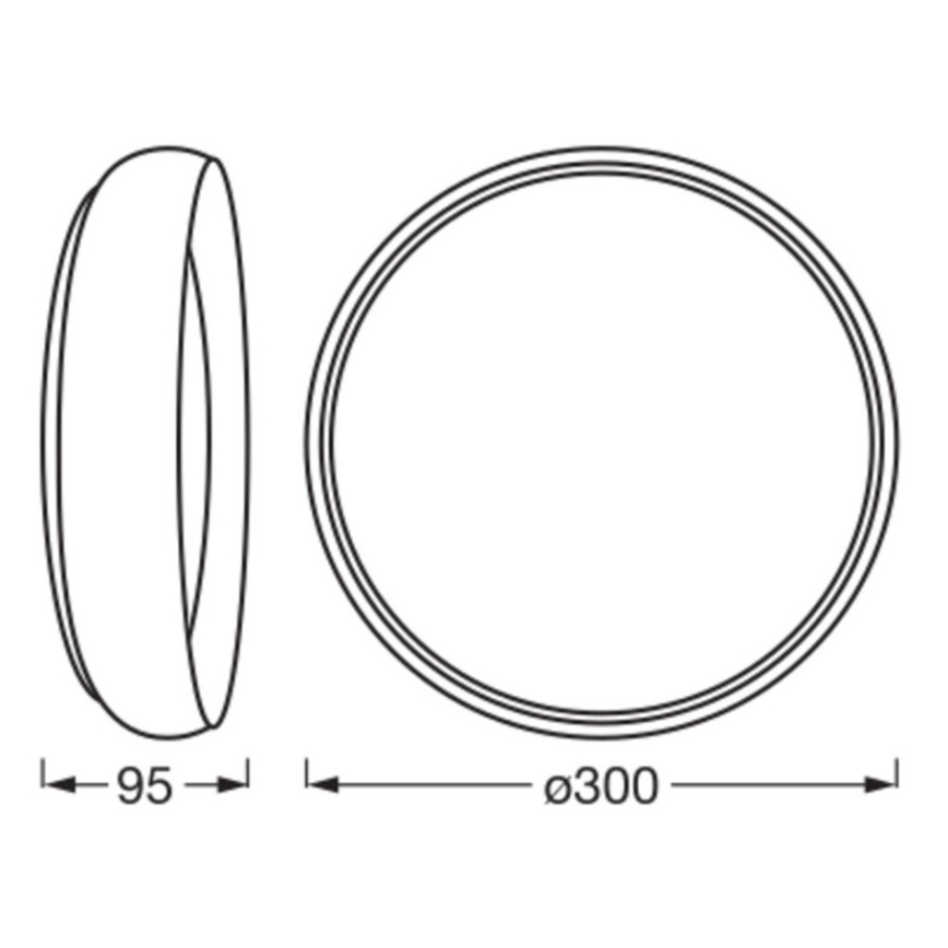 Osram - LED димируемо таванно осветително тяло ORBIS LIVIA LED/16W/230V Ø 30 см черно/бяло