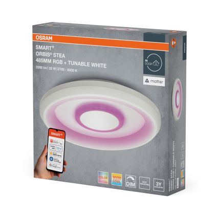 Osram - LED RGBW димируемо таванно осветително тяло SMART+ STEA LED/32W/230V Ø 48,5 cm 2700–6500K Wi‑Fi