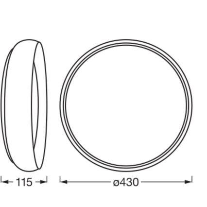Osram - LED димируемо таванно осветително тяло ORBIS LIVIA LED/24W/230V Ø 43 cm черно/бяло