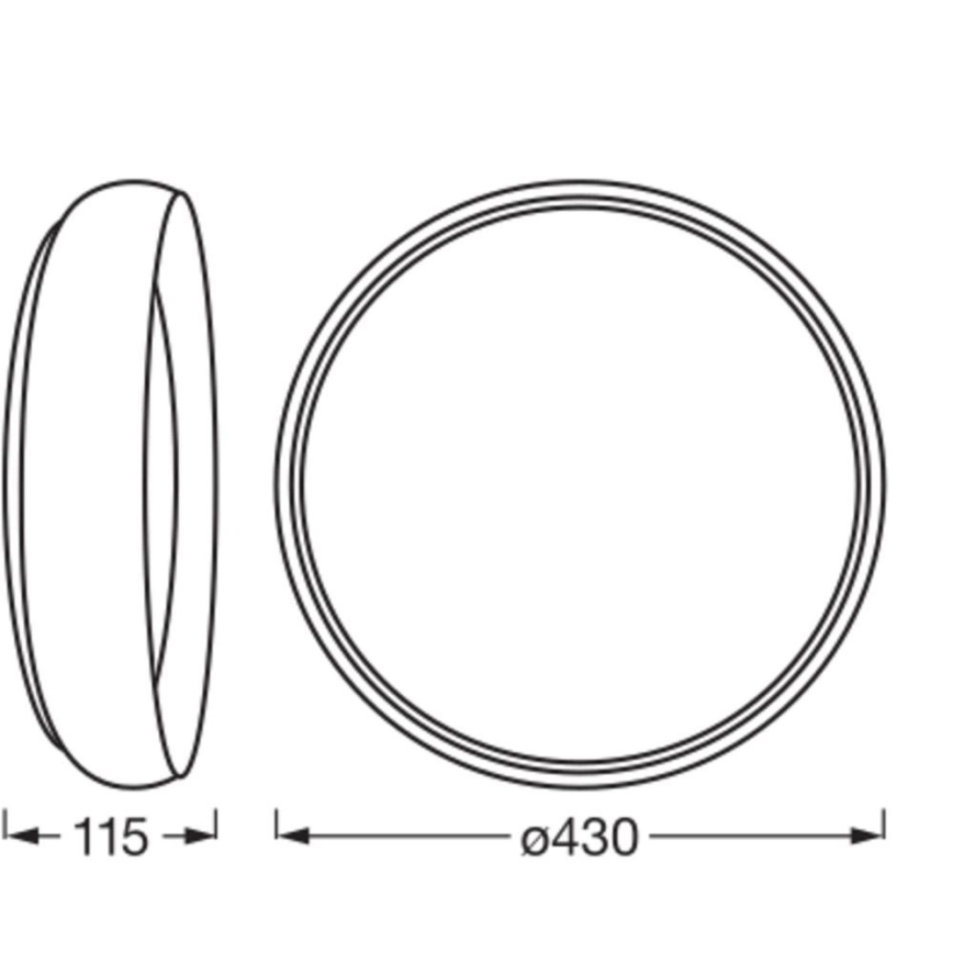 Osram - LED димируемо таванно осветително тяло ORBIS LIVIA LED/24W/230V Ø 43 cm черно/бяло
