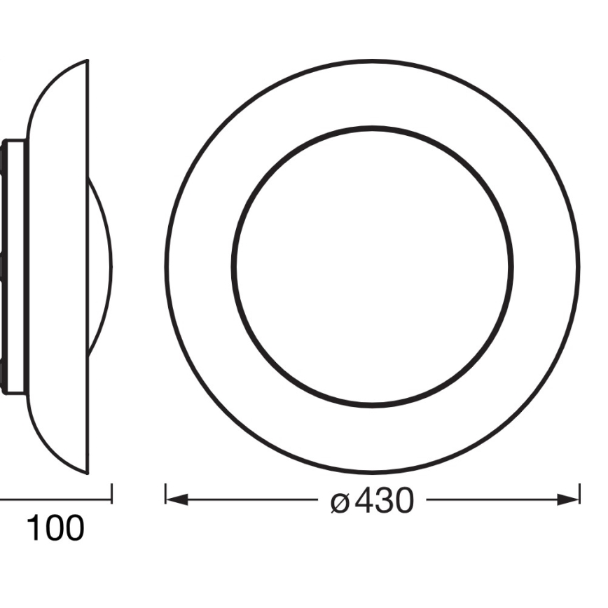 Osram - LED плафон с възможност за димиране ORBIS PLATE LED/35W/230V Ø 43 см, оранжев/черен