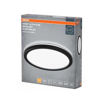 Osram - Димируемо LED таванно осветително тяло ORBIS ULTRA SLIM LED/15W/230V 3000K, Ø 23,5 см, черно