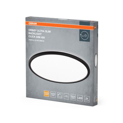 Osram - LED таванно осветително тяло ORBIS ULTRA SLIM с възможност за димиране LED/22W/230V 3000K Ø 40 см, черно