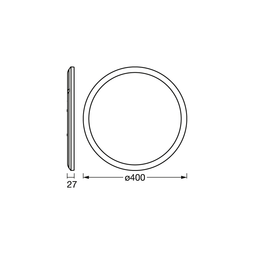 Osram - LED таванно осветително тяло ORBIS ULTRA SLIM с възможност за димиране LED/22W/230V 3000K Ø 40 см, черно