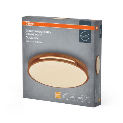 Osram - Димируемо LED таванно осветително тяло ORBIS WOODBURRY LED/36W/230V, Ø 50 см