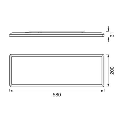 Osram - LED димируемо таванно осветително тяло за баня PLANON EASYFIX LED/24W/230V 2600-6000K 20x58 cm IP54 черно + дистанционно управление