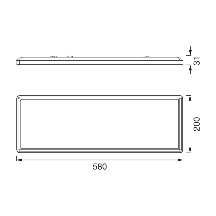 Osram - LED димируемо таванно осветително тяло за баня PLANON EASYFIX LED/24W/230V 2600-6000K 20x58 cm IP54 черно + дистанционно управление