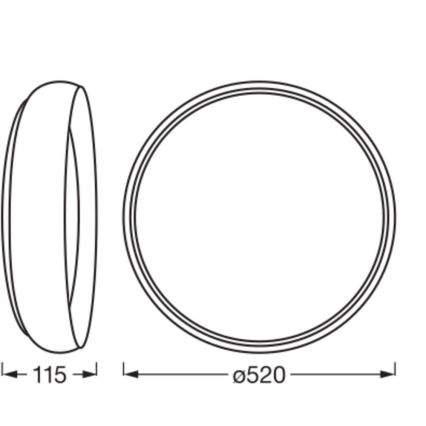 Osram - Димируемо таванно осветително тяло ORBIS LIVIA LED/36W/230V диаметър 52 см бял/кафяв