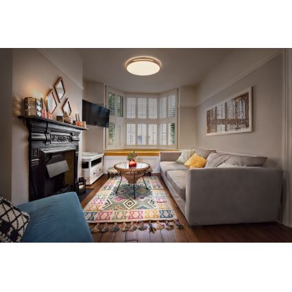 Osram - Димируема LED плафониера ORBIS WOODBURRY LED/24W/230V пр. 39 см бежова
