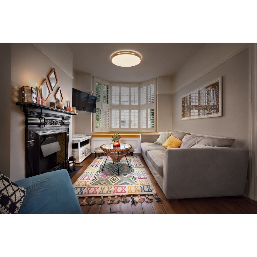 Osram - Димируема LED плафониера ORBIS WOODBURRY LED/24W/230V пр. 39 см бежова