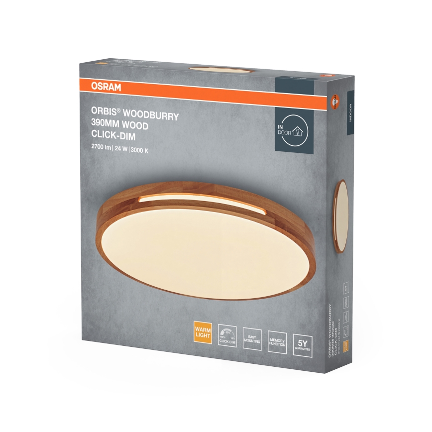 Osram - Димируема LED плафониера ORBIS WOODBURRY LED/24W/230V пр. 39 см бежова