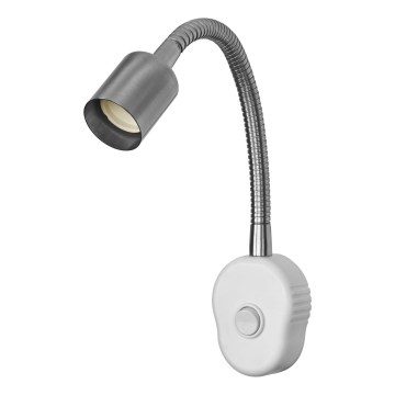 Osram - Гъвкава стенна лампа PLUG TUBE FLEX 1xGU10/5W/230V матов хром/бяла
