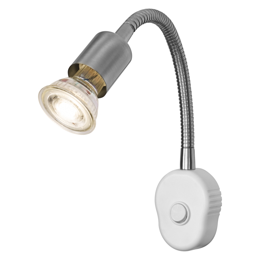 Osram - Гъвкава стенна лампа PLUG TUBE FLEX 1xGU10/5W/230V матов хром/бяла