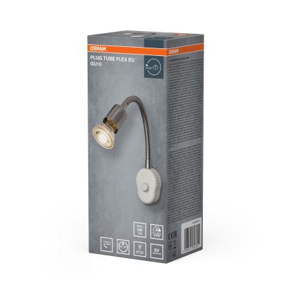 Osram - Гъвкава стенна лампа PLUG TUBE FLEX 1xGU10/5W/230V матов хром/бяла