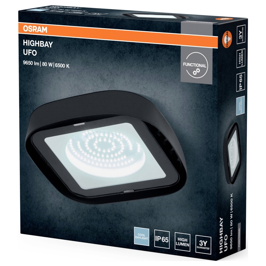 Osram - Индустриално таванно LED осветително тяло HIGHBAY LED/80W/230V 6500K 23x23 cm IP65